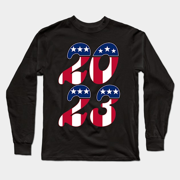 New Years 2023 70s Disco American Rocker Vibes Long Sleeve T-Shirt by SilverLake